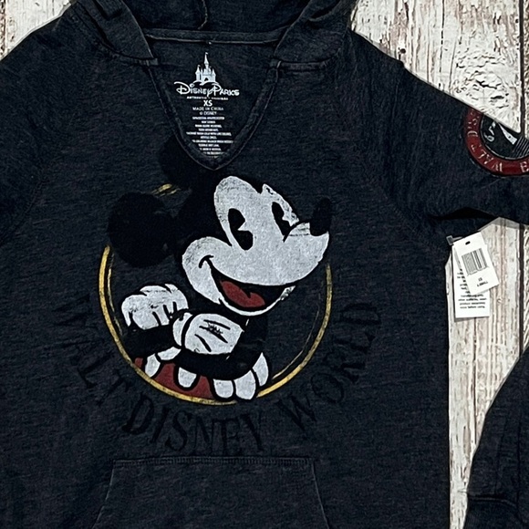 Mickey Mouse Lightweight Hoodie Long Sleeve Disney Cartoon Womens Shirt - Picture 3 of 7